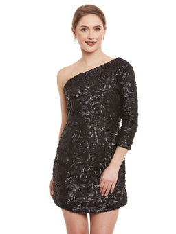 Kazo - Black One Shoulder Dress