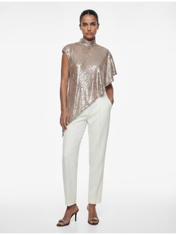 Koton - Womens Brown Sequined Cape Top