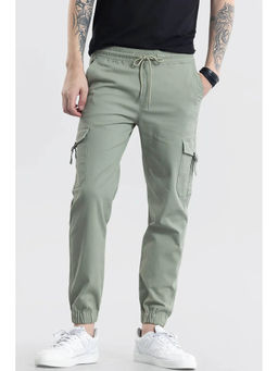 Snitch - Sage Green Plain Slim Casual Joggers
