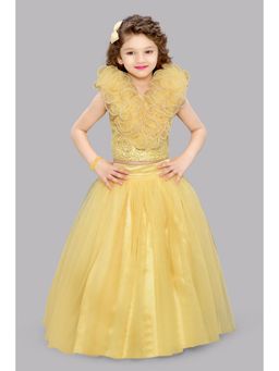 Pink Chick - Gold Sequins Ruffle Skirt with Crop Top (Set of 2)