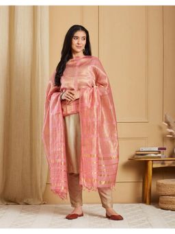 Fabindia - Women Pink Silk Blend Dupatta