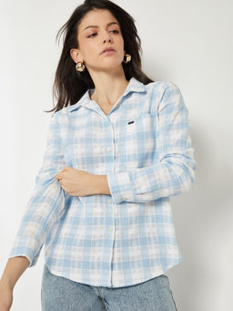 max - Women's Blue Checked Shirt