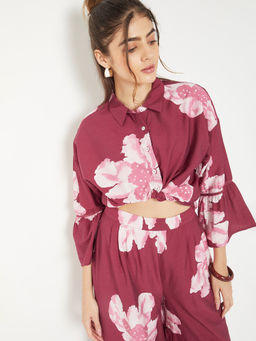 max - Women's White Floral Print Shirt