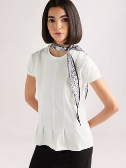 DILLINGER - Women's White Solid Regular Fit Lycra Jersey Round Neck T-shirt