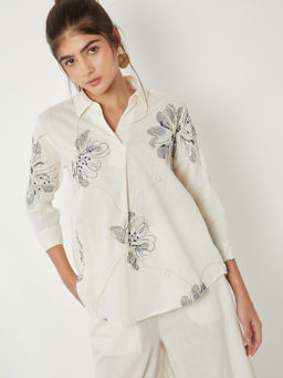 max - Women's Off White Embroidered Shirt