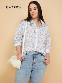 max - Women's Cream Embroidered Shirt