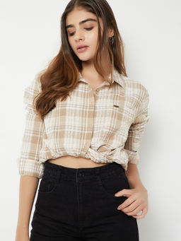 max - Women's Brown Checked Shirt