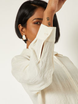 max - Women's Cream Textured Shirt