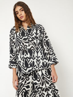 max - Women's Off White Printed Shirt