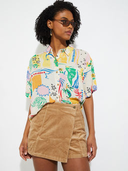 max - URB_N Women's Multi-Color Printed Boxy Fit Shirt
