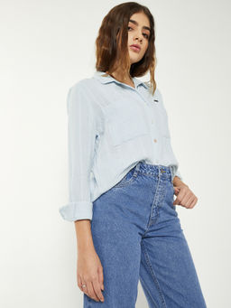 max - Women's Blue Striped Shirt