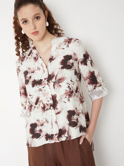 max - Women's Beige Printed Shirt