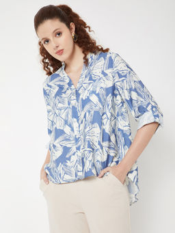 max - Women's Blue Printed Shirt
