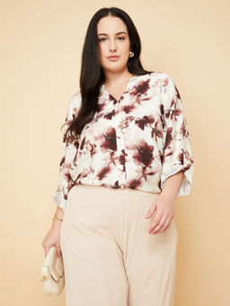 max - Women's Off White Printed Shirt