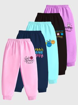 Kuchipoo - Regular Fit Baby Girls Multi-Colour Joggers