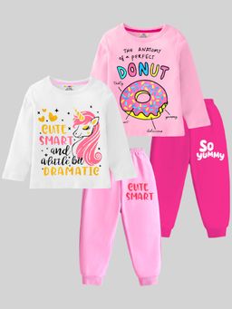Kuchipoo - Girl Regular Fit Cotton T-Shirt and Joggers