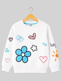 Kuchipoo - Girls Regular Fit Multi-Colour Winterwear Sweatshirt