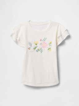 GAP - Girls White Floral Top