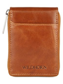WILDHORN - Unisex Tan Leather 9 Slot Vertical Credit Debit Card Holder