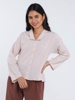 Zink London - Women Pink Self Design Shirt