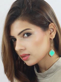 Rhea - Seafoam Marble Stone Drop Earrings