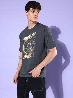 DILLINGER - Grey Graphic Oversized T Shirt