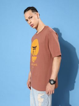DILLINGER - Brown Graphic Oversized T Shirt