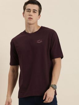 DILLINGER - Maroon Graphic Oversized T Shirt