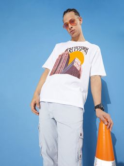 DILLINGER - White Graphic Oversized T Shirt