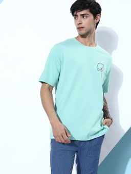 DILLINGER - Turquoise Blue Graphic Oversized T Shirt