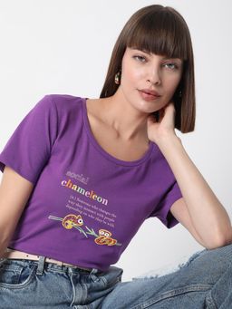 VERO MODA - Purple Printed T-Shirt