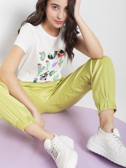 VERO MODA - White Embellished/sequined T-Shirt