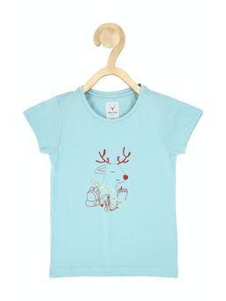 Allen Solly Junior - Girls Blue Graphic T-Shirt