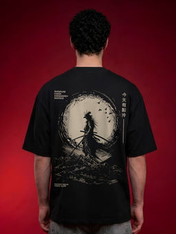 PRONK - Shadow Of Resolve Men Printed Oversized T-Shirt
