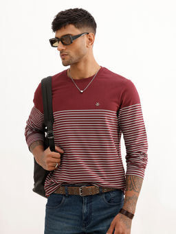 WROGN - Slim Fit Striped Full Sleeve T-Shirt