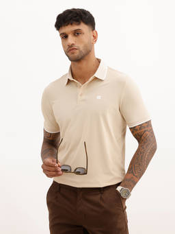 WROGN - Slim Fit Solid Tipping Collar Polo T-Shirt