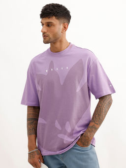 WROGN - Oversized Placement Printed Raw Edge T-Shirt