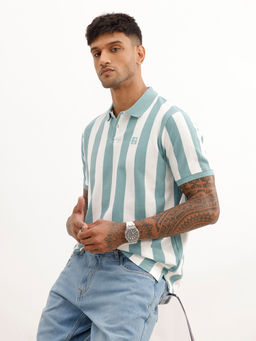 WROGN - Slim Fit Striped Polo T-Shirt