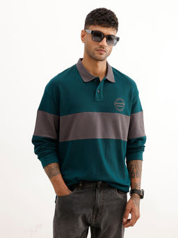WROGN - Oversized Cut And Sew Full Sleeve Polo T-Shirt