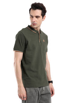 WROGN - Olive Tipping Collar Polo T-Shirt