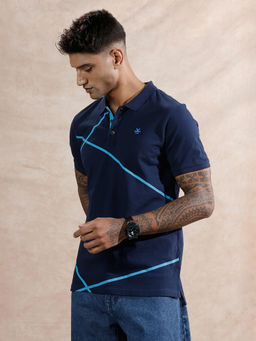 WROGN - Contrast Abstract Lines Polo T-Shirt