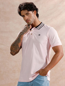 WROGN - Contrast Striped Collar Polo T-Shirt