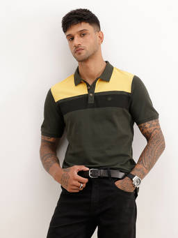 WROGN - Regular Fit Cut And Sew Polo T-Shirt