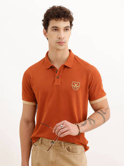 WROGN - Solid Regular Fit Contrast Sleeve Polo T-Shirt
