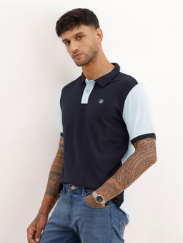 WROGN - Slim Fit Panel Printed Polo T-Shirt