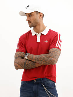 WROGN - Slim Fit Contrast Collar Polo T-Shirt