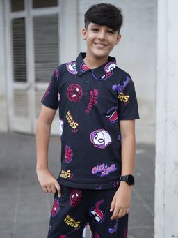 Napchief - Spider Man AOP Polo T-shirt with Shorts (Set of 2)