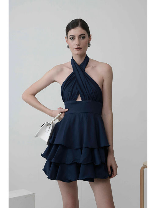 slim fit dress slacks Busy Bees Maeve Baby Dress Blue Hydrangea at Nordstrom, Size 4 main image 0