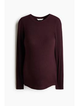 H&M - Women Maroon MAMA Ribbed Jersey Top