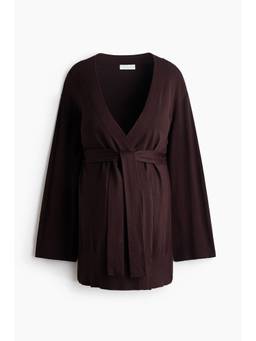 H&M - Women Brown MAMA Tie-Belt Cardigan